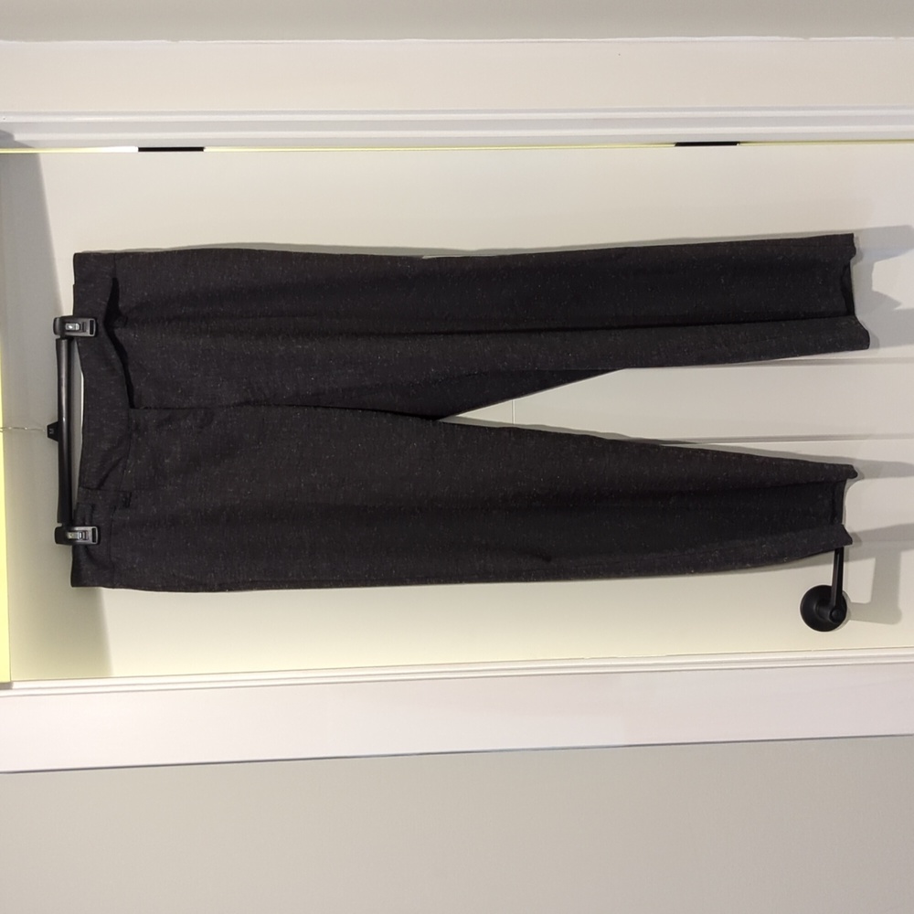 Black with white speckled straight dress pants